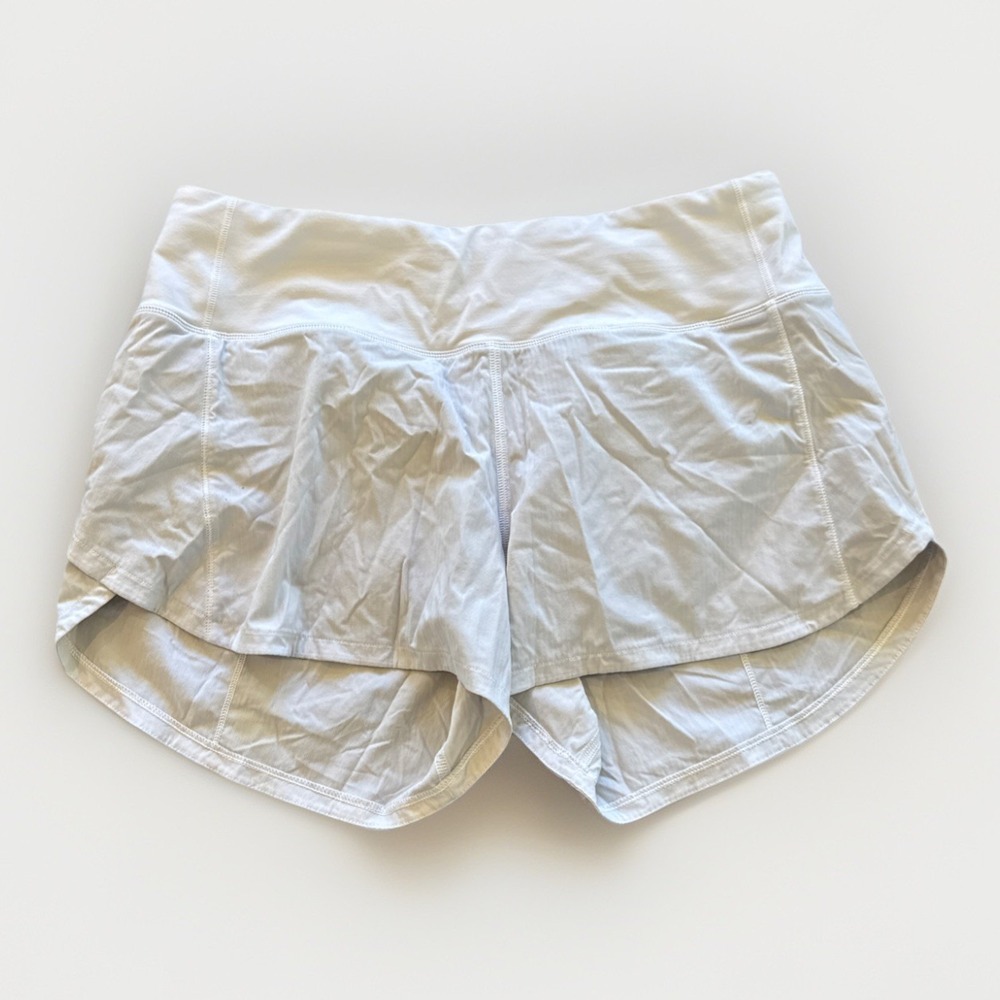 Lululemon Speed‎ Up Short Long 4" Updated Fit Womens 6 White W7AVLT Summer Gym